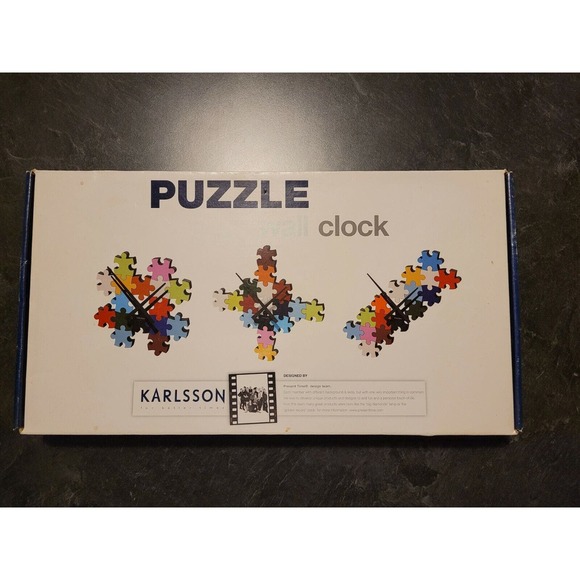NOS! KARLSSON Puzzle Wall Clock 2010 Multicolor Modern Art Eclectic Design - Picture 1 of 6